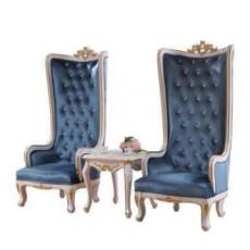 椅子 折疊酒店咖啡廳古典高背椅子公主沙發(fā)椅鳥籠塑料午睡陽臺逍遙躺椅寫生辦公 白色描金2椅