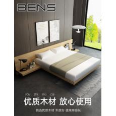 奔斯日式榻榻米板式床現(xiàn)代簡約北歐風格床雙人床1.8米主臥矮床501